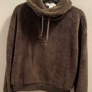 Army Green Cropped Hoodie